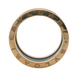 Bulgari Solid 18kt Rose Gold and Black Ceramic B.zero1Two-Band Spiral Ring Size 9
