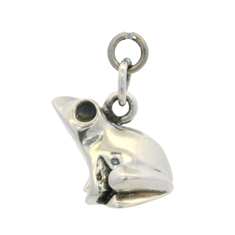 Vintage Rare Tiffany & Co 925 Sterling Silver Sitting Frog Charm Necklace Pendant