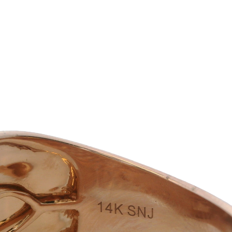 SNJ 14kt Rose Gold 15mm Wide 2.11ct Diamond Cluster Cigar Band Ring Size 8