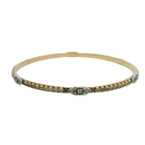 Armenta Solid 18kt Yellow Gold and Sterling 1.68ctw Diamond Scroll Bangle Bracelet 7.5"