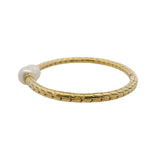 John Hardy Solid 18kt Yellow Gold 8.6mm Pearl and Diamond 7.25" Cuff Bracelet