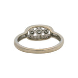 Vintage 18kt White Gold 3 Diamond 0.24ctw Halo Cluster Cocktail Ring Size 6.75
