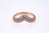 Pandora ALE Cubic Zirconia Princess Wishbone 925 Sterling Silver Rose Ring 5 50