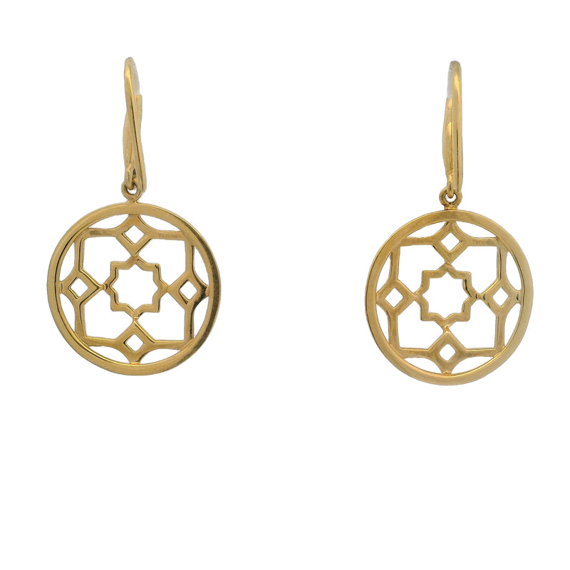 Rare Tiffany & CO Paloma Picasso Zellige Marrakesh Solid 18kt Yellow Gold Drop/Dangle Earrings