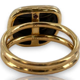 Roberto Coin Signed with Ruby Solid 18kt Rose Gold Black Jade Collection Double Band Statement Ring Size 6.5