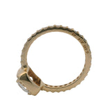 Pandora Solid 14kt Yellow Gold and CZ Solitaire Halo Square Sparkle Ring Size 4.75