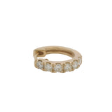 Solid 14kt Yellow Gold and 0.24ctw Diamond Snap Closure Single Hoop Earring