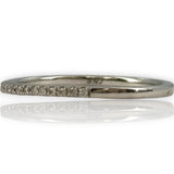 14kt Solid White Gold and Diamond Half Eternity Wedding Stackable Band Size 7