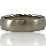 Blue Nile Matte 6mm Classic Wedding Band Ring in Solid 14k White Brushed Gold Size 10.5