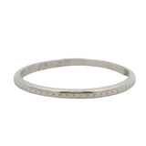 Antique 1920s Solid 900 Platinum Chevron Etched Dainty Thin Wedding Stackable Band Size 7.5