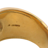 Vintage Solid 18kt Yellow Gold Mabe Pearl and 0.20ctw Diamond Statement Band Ring Size 8
