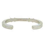 Michel Plumail Solid 925 Sterling Silver Artisan Modernist 4 Gold Bar Accent Cuff Bracelet 6"