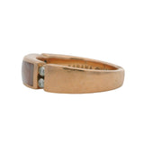 Kabana Solid 14kt Rose Gold Mother of Pearl and Diamond 5.8mm Band Ring Size 6.5