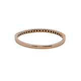 10kt Rose Gold and Diamond Thin Line Stackable Band Ring Size 8