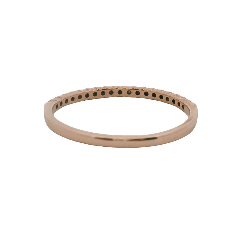 10kt Rose Gold and Diamond Thin Line Stackable Band Ring Size 8