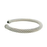 David Yurman 925 Sterling Silver Prasiolite and Diamond 5mm Cuff Bracelet 6.5"