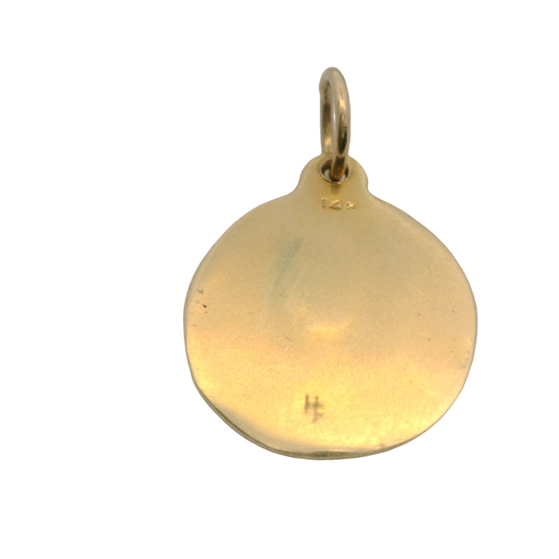 Helen Ficalora 14kt Yellow Gold Letter "M" Alphabet Disk Pendant Charm