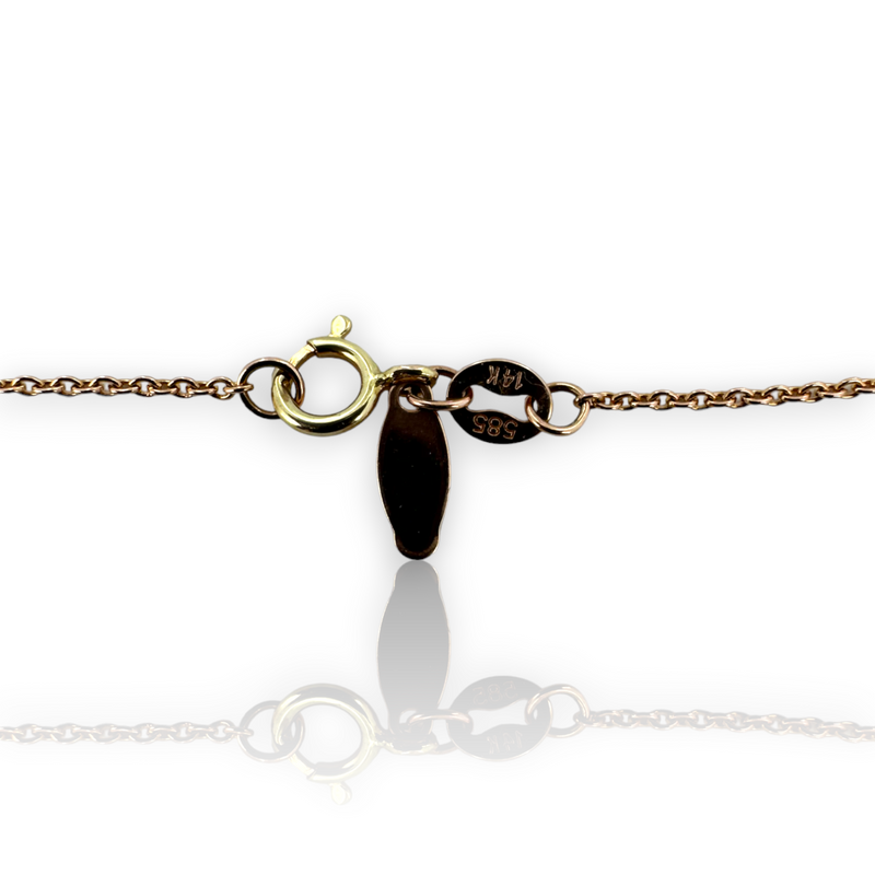 Angara Diamond and Sapphire Evil Eye Necklace 14KT 585 Rose Gold