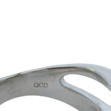 QCD 14kt White Gold and Diamond Crossover Cluster Ring Size 7