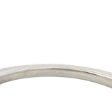 Solid 14kt White Gold and Diamond Half-Eternity Thin Dainty Band Ring Size 6.75