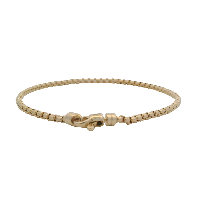Mejuri Solid 14kt Yellow Gold 2.5mm 7" Dainty Round Box Chain Bracelet