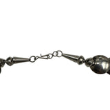Vintage Navajo Native American 925 Sterling Silver Graduated Flower Disc Bead 28" Necklace