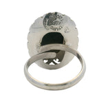 Mexican 925 Sterling Silver Handmade Large Labradorite Cabochon Adjustable Shank Ring