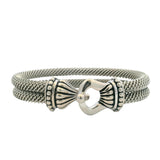 Joseph Esposito 925 Sterling Silver Flexible Thick Wire Hook 7" Bangle Bracelet