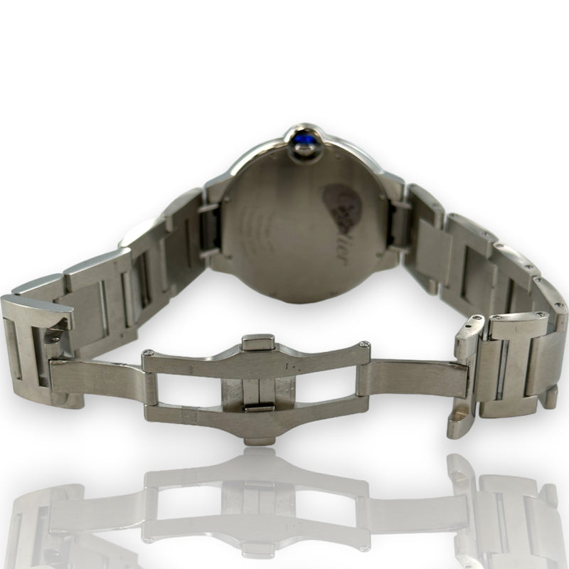 Cartier 3765 Ballon Bleu Date 42mm WSBB0049 Stainless Steel Watch B&P