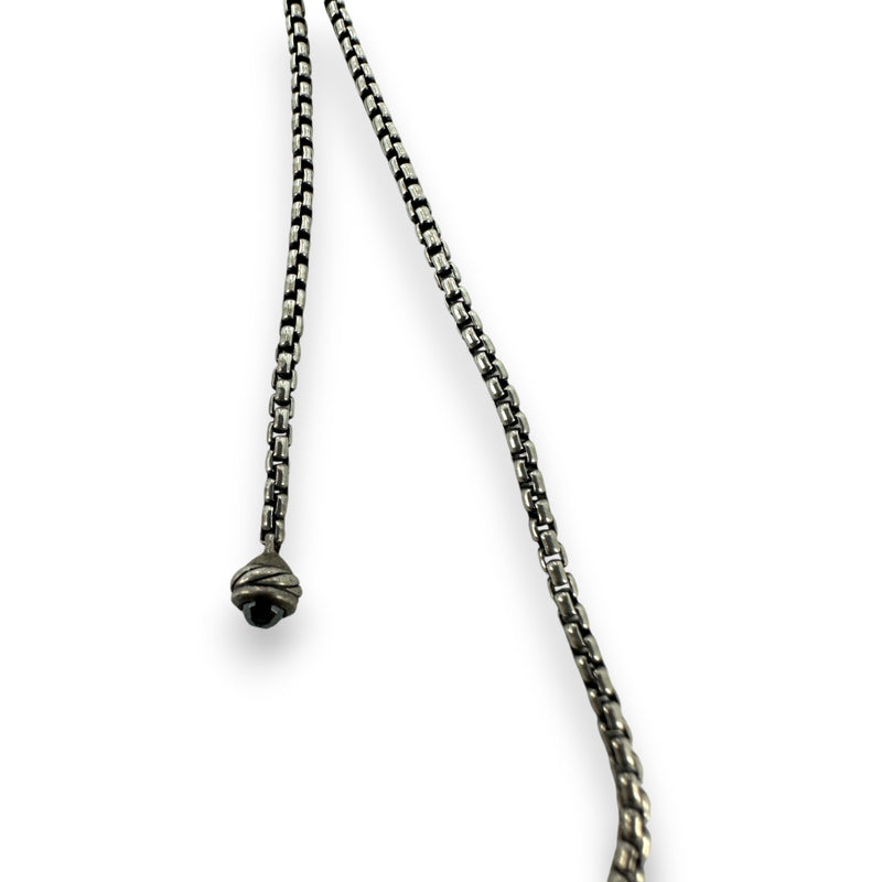David Yurman Retired Rare 925 Sterling Silver Osetra Tassel Lavalier Necklace with Hematite and 36" Adjustable Box Chain