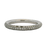 Solid 900 Platinum and Diamond Pave 2.6mm Wedding Eternity Ring Size 4.75