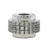 Solid 18kt White Gold and CZ Cubic Zirconia Forever Slider Spacer Bracelet Charm