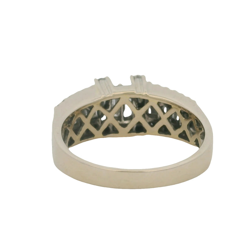 LeVian Solid 18kt White Gold and Baguette and Round 1.91ctw Diamond Cluster Ring Size 9.75