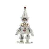 Vintage Solid 925 Sterling Silver and Lab Ruby Dancing Clown Articulated Pendant