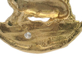 Vintage Merrin Solid 18kt Yellow Gold and Diamond Aries Zodiac Ram Astrology Pendant