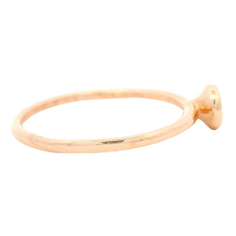 Anillo de compromiso con solitario de diamantes engastados en bisel, oro rosa de 14 kt, apilable (b)