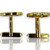 GUCCI Solid 18kt Yellow Gold 16g Running Logo Toggle Cufflinks Made in Arezzo, Italy Fully Hallmarked and Signed