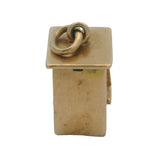 Vintage Solid 14kt Yellow Gold Outhouse Building Dangle Charm
