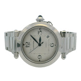 Cartier Pasha 4266 41mm Silver Dial Stainless Steel & Leather Watch Box & Papers