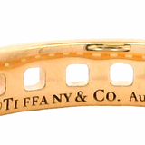 Tiffany & Co Solid 18kt Rose Gold Tiffany T Collection True Narrow Ring with Alternating T Motif Size 7.25 Made in Italy