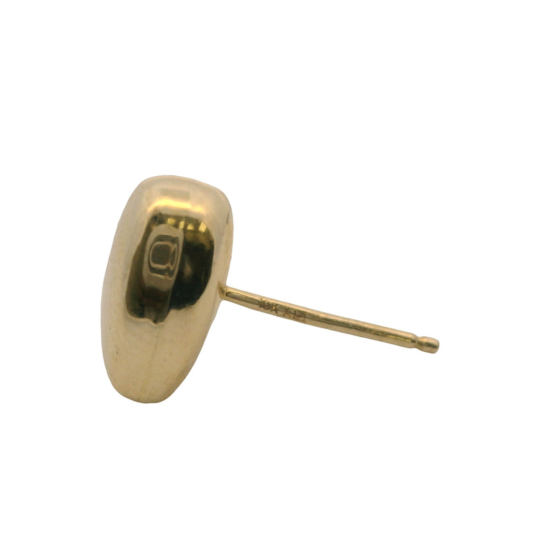 10kt Solid Yellow Gold 10mm Puffy Heart Stud Earrings