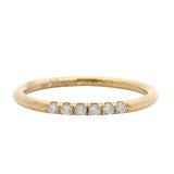 Solid 14kt Yellow Gold Dainty 6 Diamond 1.6mm Wide "Pa' Siempre" Forever Band Ring Size 6