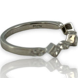 18kt White Gold Bezel Set Princess Cut and Alternating Round Brilliant Diamond Band Size 6.75