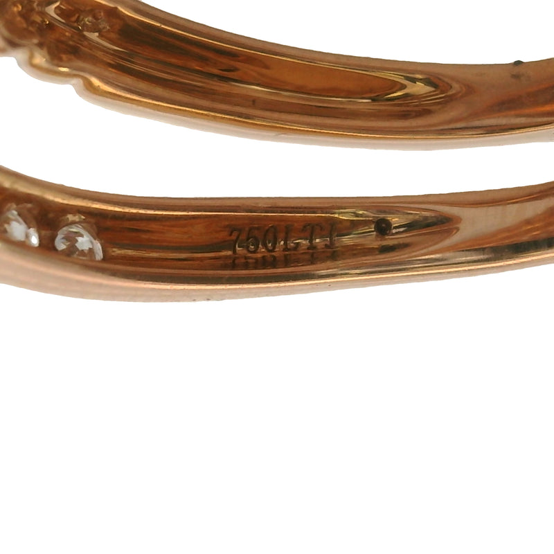 Solid 18kt Rose Gold Stacked Rope Crossover 16mm Ring with 0.84ctw of Diamonds Size 7