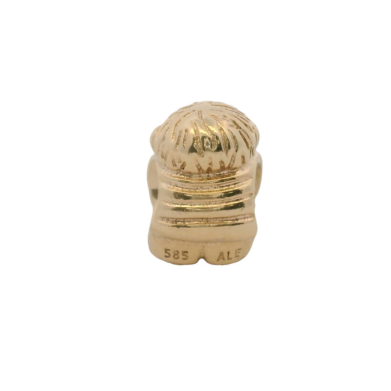 Charm deslizante de cuentas "Niño adorable" de oro amarillo macizo de 14 kt retirado de Pandora