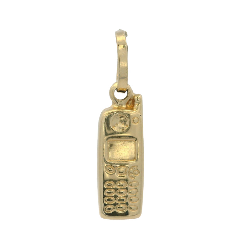 Vintage Italian Solid 14kt Yellow Gold Phone Cellphone Dangle Charm