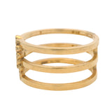 Gucci Italian Retired Solid 18kt Yellow Gold and Diamond GG Running Logo Ring Size 6