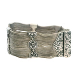 Vintage Turkish Solid 925 Sterling Silver Birds and Flowers Multi-Chain Bracelet 7.5"