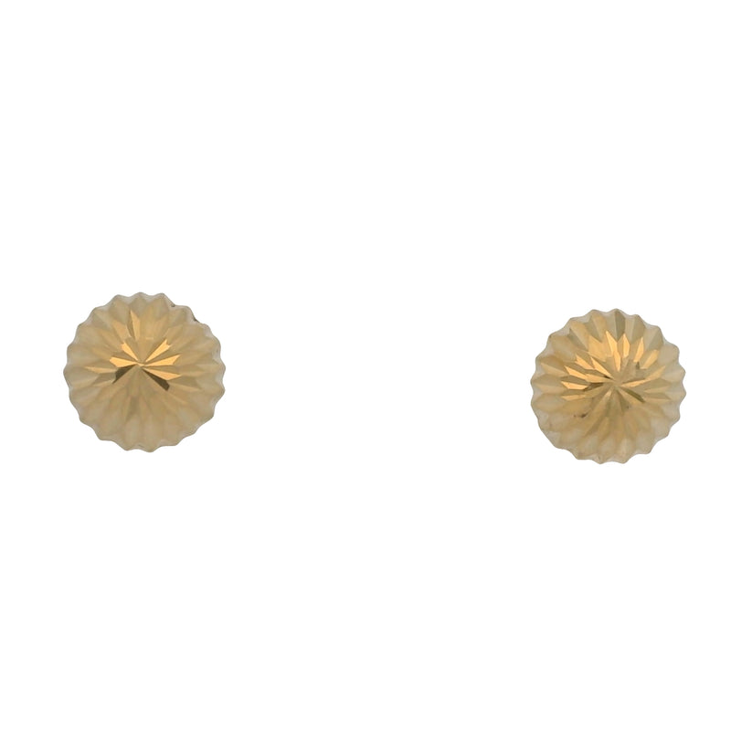Solid 14kt Gold Faceted 5.7mm Stud Earrings