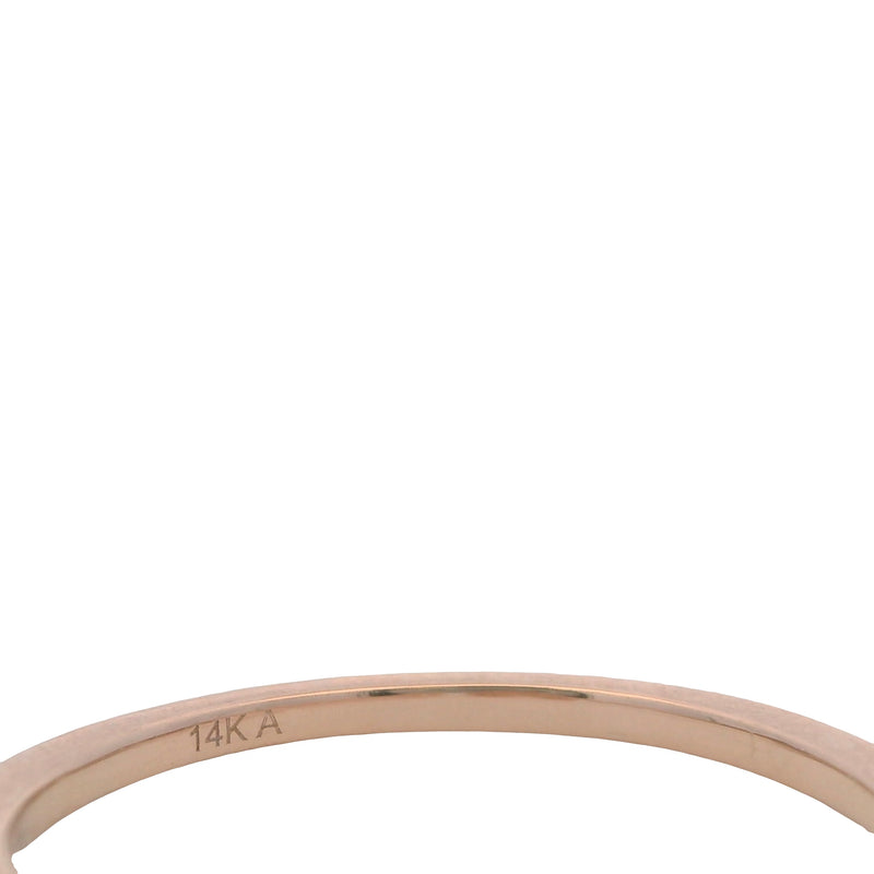 Solid 14kt Rose Gold and Diamond Pave Heart Wrap Cocktail Ring Size 6.5